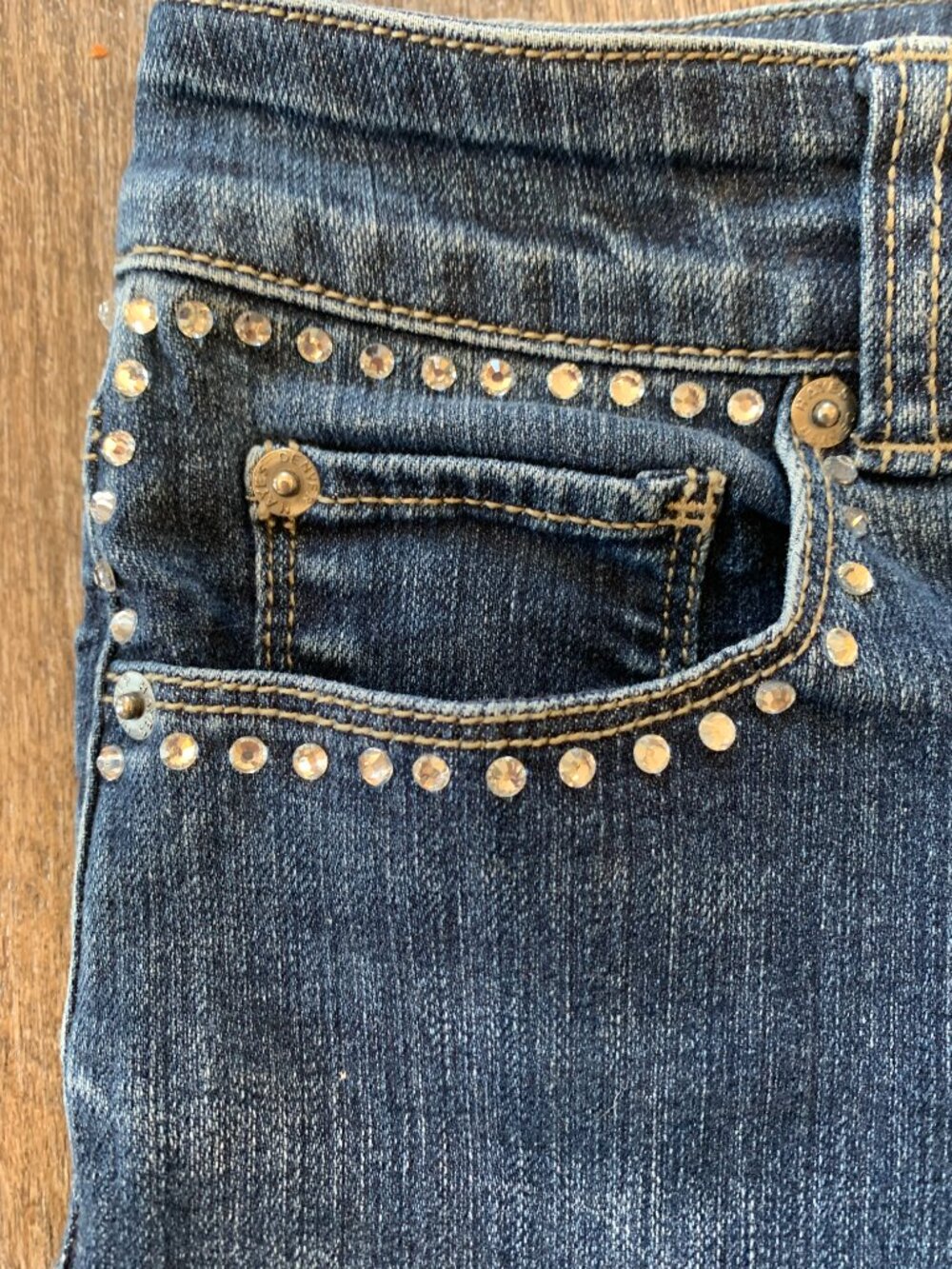 Denver Hayes dark wash bedazzled jeans - Picture 3 of 8